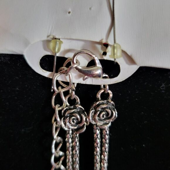 Fashion Jewelry Set Turquoise and Rhinstones Necklace & Earrings - Picture 4 of 5